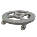 Suporte redondo com rodas para vasos 20cm cinza
